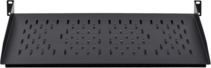 RackPath 1U Cantilever Universal Rack Shelf - 10in Deep – Rackmount Shelf for 19’’ AV/Network Equipment Racks – 55lbs Capacity - 2Pack