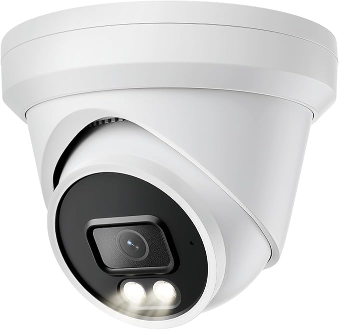 UNILOOK 5MP Turret PoE Camera for Business Security IP Camera Outdoor, Human & Vehicle Detection, Smart Color Night Vision 100ft, 512GB SD Slot, Built-in Mic, IP66, Fuall Metal, NDAA Compliant
