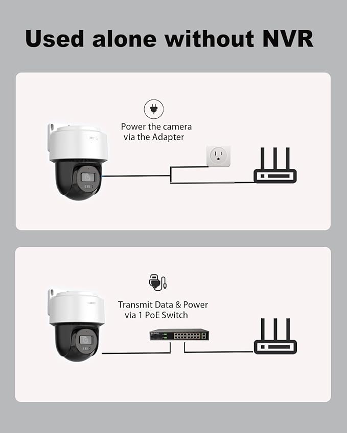 DS-2DE2C400MWG-E 2.8mm Oringinal PoE PT Camera, Human Detection, Auto-Tracking Lite, Smart Hybrid Light, 512 GB Card Slot, Hik-Connect Cloud Service/APP, International English Version