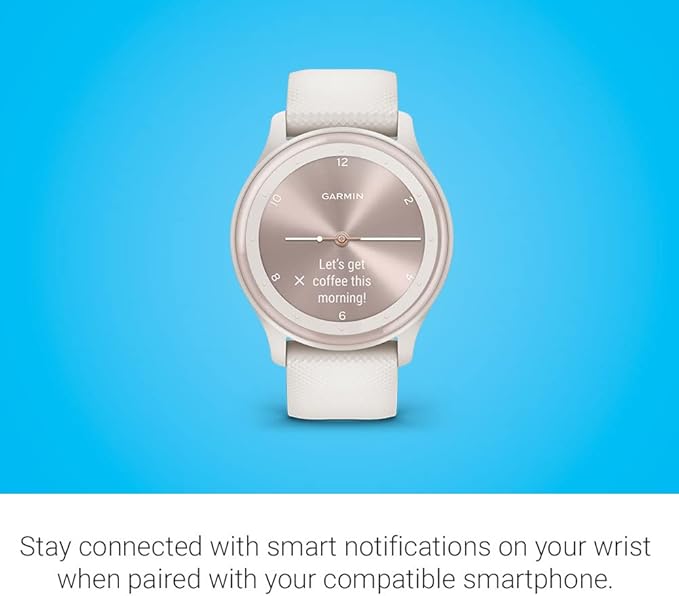Garmin G010-N2566-01 Vivomove Sport 40mm Touchscreen Hybrid Health and Wellness Smartwatch, Ivory - Certified (Renewed)