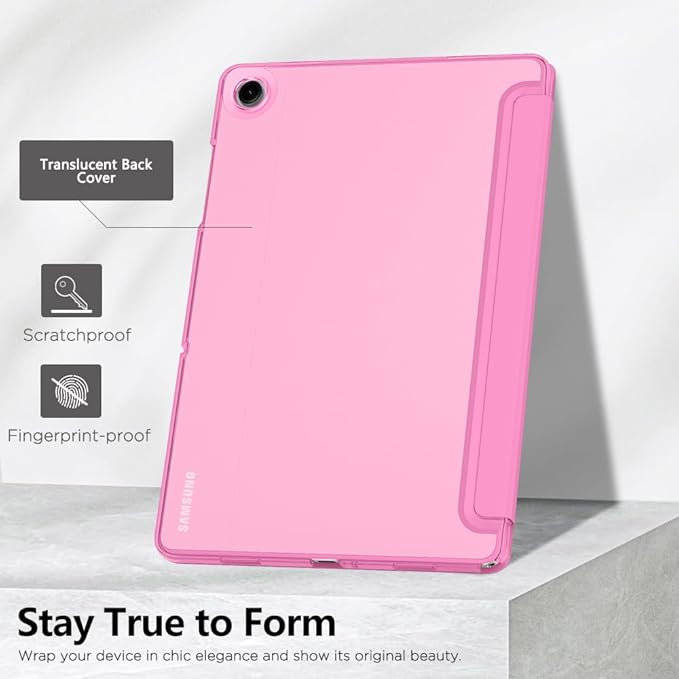 MoKo Case for Galaxy Tab A9+/A9 Plus 11 inch 2023, Slim Stand Protective Smart Cover with Hard PC Translucent Back Shell for Tab A9 Plus Tablet (SM-X210/X216/X218), Auto Wake/Sleep, Peony