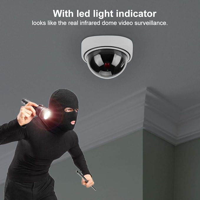 Dioche High Simulation Dome Camera Home Security Hemispherical Fake Camera Indoor Outdoor Surveillance Dummy Camera