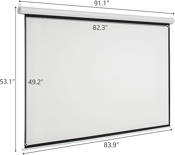 Motorized Projector Screen with Remote Control, No Wrinkles, Without Dents, HD Screen, for Home Theater Office Classroom TV Usage (92inch 16:9)