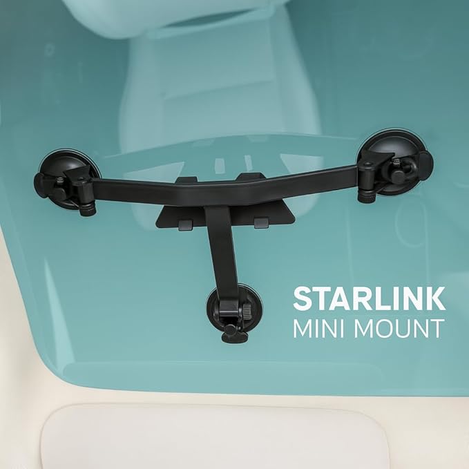 Starlink Mini Suction Cup Mount: The Only 3-Arm Design for Unshakeable Stability & Effortless Access! (Black)