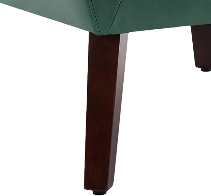 UIXE PU Leather Accent Chairs Set of 2, Modern Arm Club Chair Upholstered Armchair for Living Room, Comfy Single Sofa Seats Button Tufted Reading Seating, Green