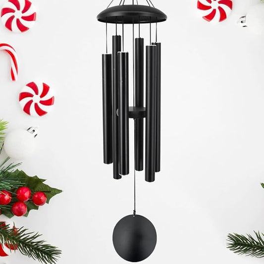ASTARIN Outdoor Memorial Wind Chimes, 36 in with 6 Heavy Tubes, Deep Tone for Garden Hanging Decor, Sympathy Gifts. Black