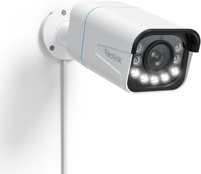 REOLINK RLC-811A PoE IP Wired Security Camera 4K - 123° FoV, 5X Optical Zoom for Outdoor Usage, Color Night Vision, Human/Vehicle/Pet Smart Detection, 2 Way Talk, Up to 512GB microSD Card