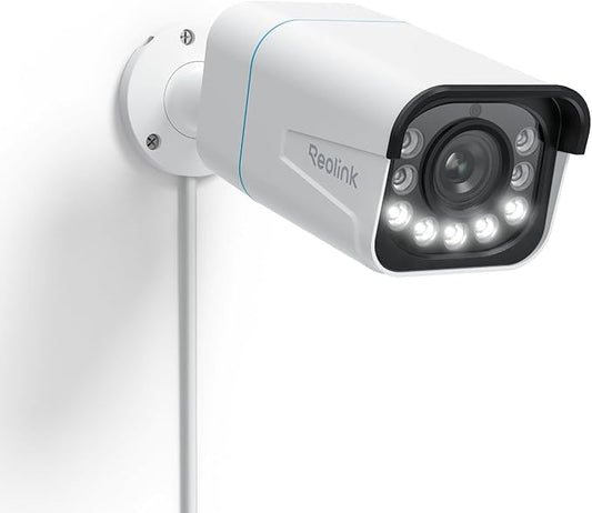 REOLINK RLC-811A PoE IP Wired Security Camera 4K - 123° FoV, 5X Optical Zoom for Outdoor Usage, Color Night Vision, Human/Vehicle/Pet Smart Detection, 2 Way Talk, Up to 512GB microSD Card