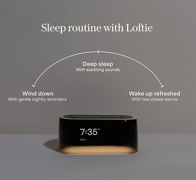 Loftie Alarm Clock with Sound Machine – Smart Alarm Clock with Light, White Noise, Bluetooth Speaker, Night Light Sound Machine, 100+ Sounds, Blackout Mode, No WiFi Mode, Optional Subscription -Penny