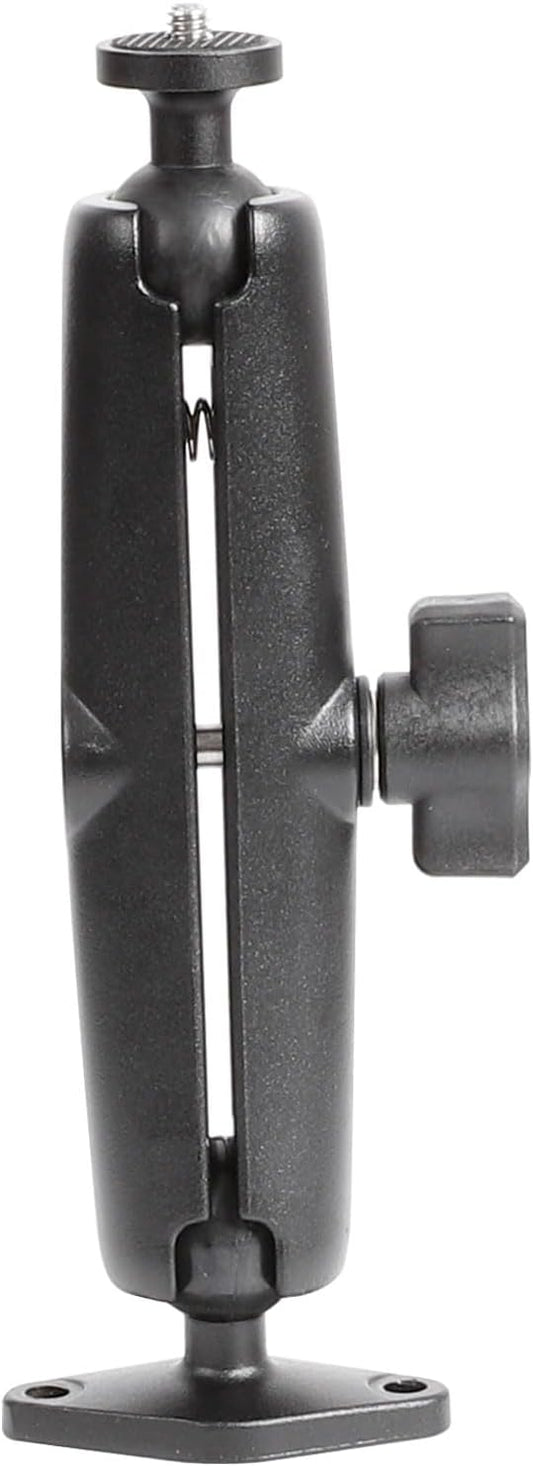 xik Heavy Duty 1/4"-20 Thread Mount: 5.91 inch Aluminum Long Arm with Double Ball Head & 1" Ball- Rhombic Base - Fits DSLR Camera, CCTV, Action Cam, Projector, Security Camera (Wall/Desk/Car/Boat)