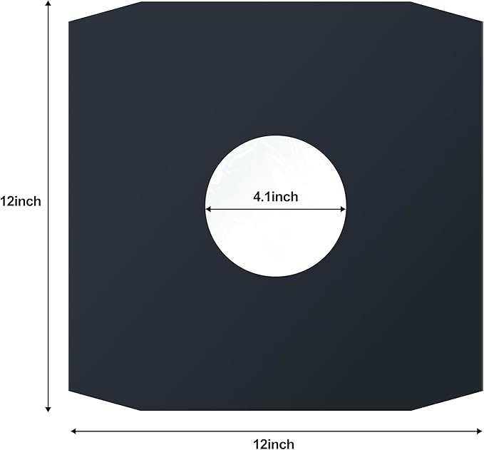YVW 25Pcs Vinyl Record Inner Sleeves, Black Kraft Paper Record Sleeve with Poly Lined for 12" Records, Corner Cut Design, Acid Free Vinyl Record Album Covers LP Jacket Protective