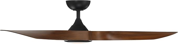 WAC Lighting Swirl 3-Blade Aluminum Smart Ceiling Fan in Matte Black/Brown