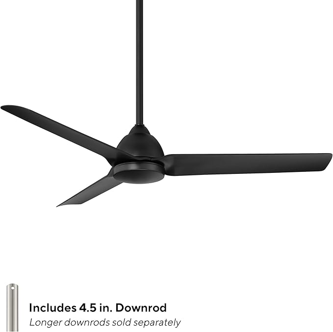 Mocha Indoor/Outdoor 3-Blade Smart Compatible Ceiling Fan 54in Matte Black with Remote Control and Wall Cradle. Works with iOS/Android, Alexa, Google Assistant, Samsung SmartThings, and Ecobee.