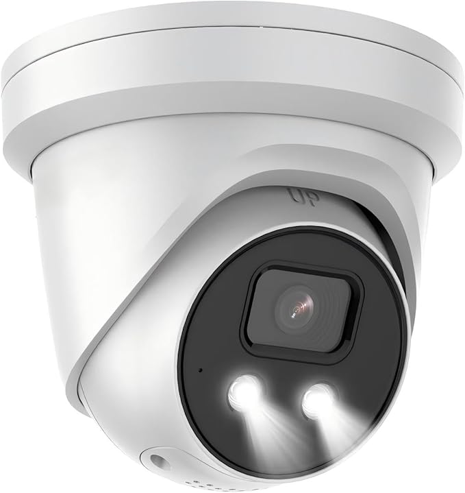 4K 8MP DS-2CD2386G2-ISU/SL Hik AcuSense PoE IP Camera,Turret Network Camera Strobe Light and Audible Warning, Human/Vehicle Detection, IP67, 2.8mm Lens English Version