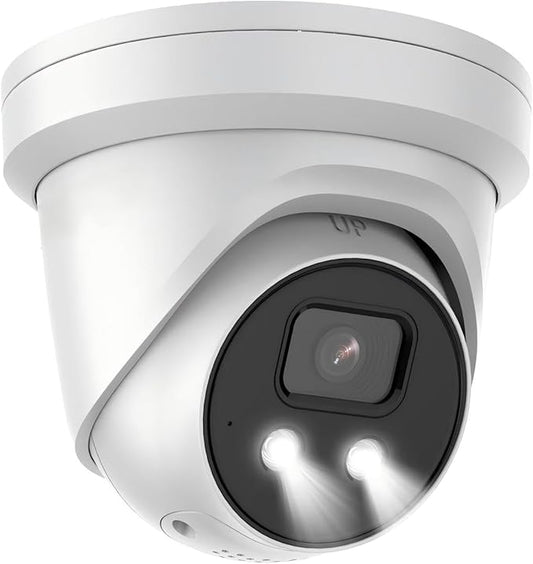 4K 8MP DS-2CD2386G2-ISU/SL Hik AcuSense PoE IP Camera,Turret Network Camera Strobe Light and Audible Warning, Human/Vehicle Detection, IP67, 2.8mm Lens English Version