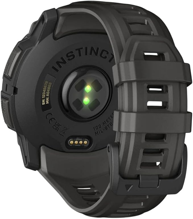 Garmin Instinct® 3 50mm, AMOLED Display, Rugged Outdoor GPS Smartwatch, Metal-Reinforced Bezel, Built-in Flashlight, Up to 18 Days of Battery Life, Charcoal
