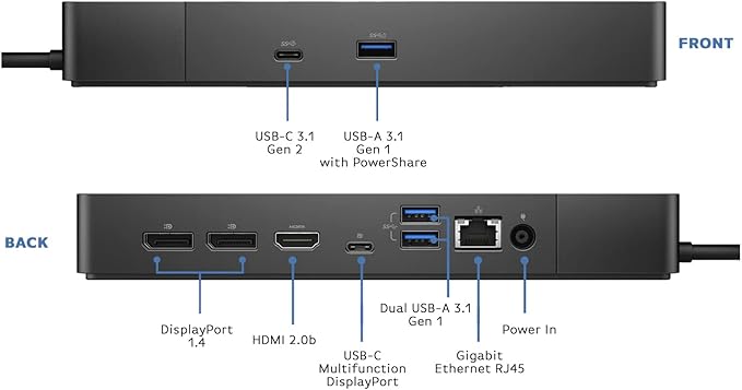 Dell WD19S Docking Station with 130W Power Adapter and 90W Power Delivery - USB Type-C, HDMI, Dual DisplayPort (WD19S130W) -Boomph's Comprehensive Ultimate Performance Dock Solution for Your Workspace