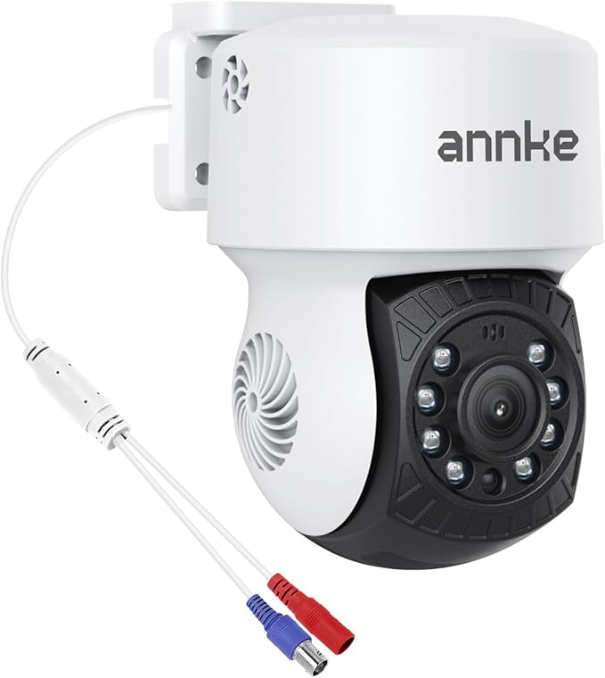 ANNKE 1080P 2MP AHD CCTV Home Surveillance Dome PT Wired Camera with 350° pan and 90° tilt, 100ft IR Night Vision, IP65 Weatherproof Security Add–On Cam for Outdoor Use, Wide Compatibility - APT200