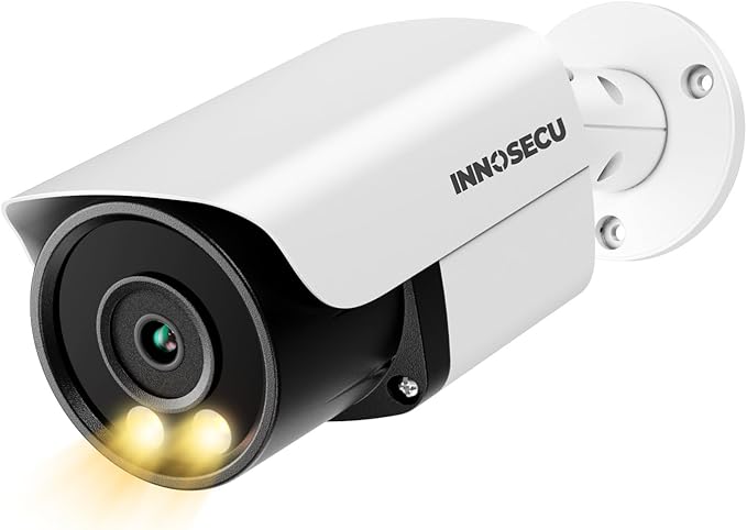 UltraHD 12MP IP PoE Camera, Outdoor Bullet Security Camera, Waterproof IP67, 4mm Fixed Lens, Smart Dual Light Color Night Vision, Two Way Audio, Human and Vehicle Detection, INB12LD37Y