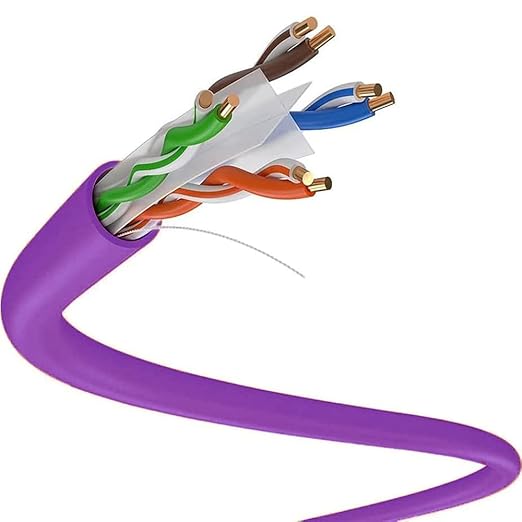 Dripstone CAT6 Ethernet Cable 1000ft Bulk Network LAN Wire 23AWG Solid UTP 550MHz High-Speed Internet Cable Gaming, Streaming, Office, Home Use, Pull Box, Cat6 Bulk, Stable Connectivity - Purple