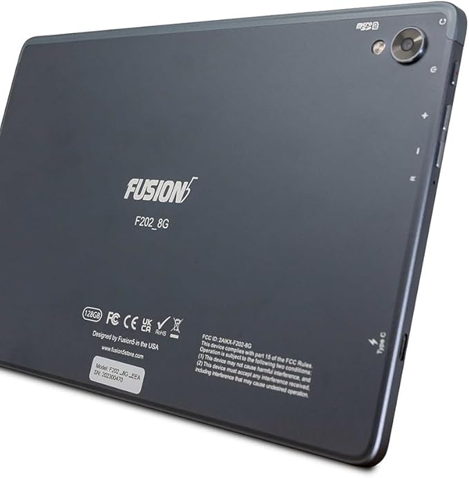 Fusion5 10.1 Inch Tablet - Android 13, Full HD IPS, Octa-Core, 8GB RAM, 128GB Storage, Dual Band Wi-Fi, Bluetooth, USB-C, 10 Inch, 13MP Rear 5MP Front Camera