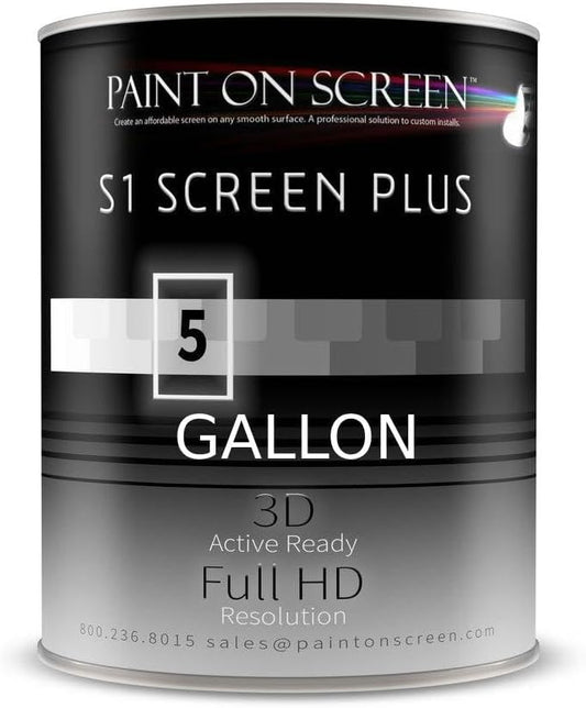 Projector Screen Paint | Single-Coat Short Throw Projector Screen Paint For Picture Perfect 1080 HD and 4K UHD Clarity | Designed For Interior Use | Silver, 1 Gallon