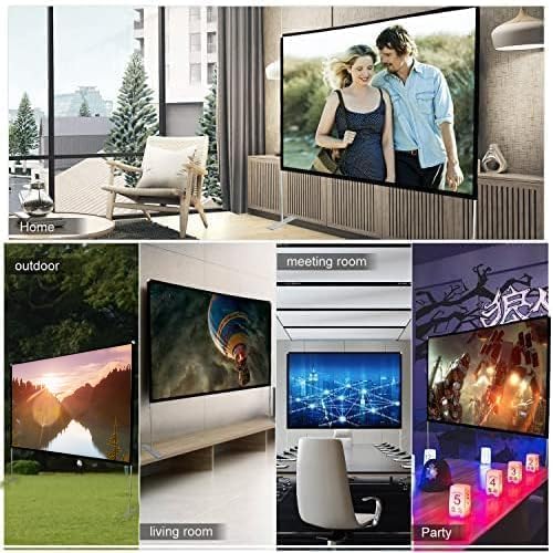 SKERELL Outdoor Projector Screen with Stand : Portable Projection Screen for Outside Theater Home Backyard Movies 80 inch [SKLI-080]