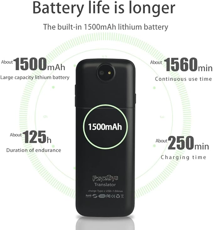 Language Translator Device, Portable Instant Translator Device Supports WiFi/Bluetooth/Offline Two-Way Real-Time Online 137 Languages Smart Language Translator for Travel Business Learning 25 Upgraded