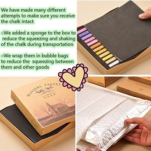 Non Toxic Artist Pastels,Square Soft Pastels Set,Chalks 12/24/36/48 Colors Soft Dry Pastel Artist Chalk Pastel Sticks for Office School Art Drawing Painting Supplies Professional Art Pastel (24Pcs)