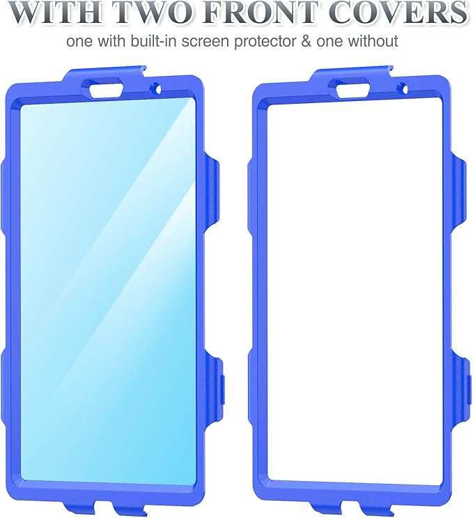 SEYMAC stock Case for Samsung Galaxy Tab A7 Lite 8.7'' with Screen Protector Pencil Holder [360 Rotating Hand Strap] &Stand, Drop-Proof Case for Samsung A7 Lite 2021 SM-T220/T225/T227, Blue/Black