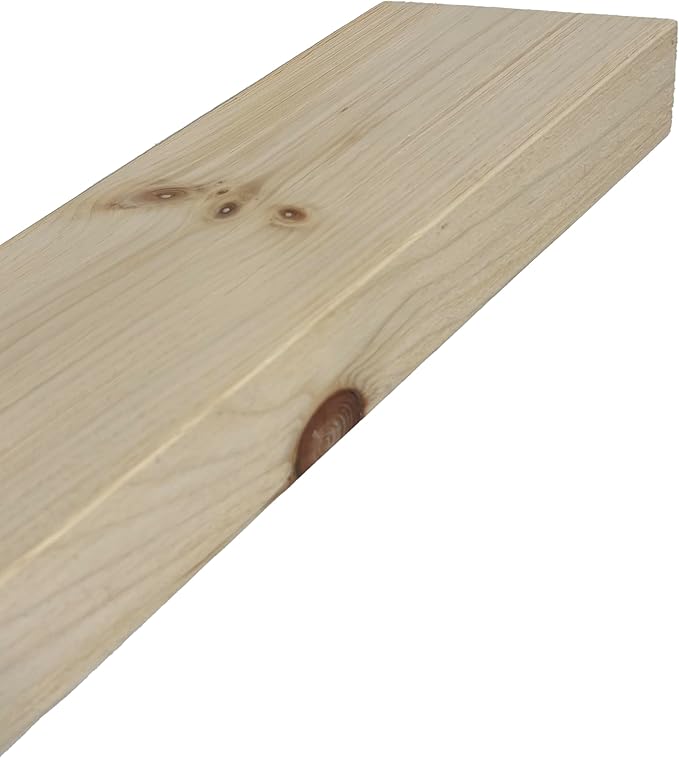 Joel's Antiques 42 Inch Floating Shelves for Wall - 42x6x2 in - Unfinished Wood Shelf Design, Wooden Wall Shelves for Bedroom, Bathroom, Kitchen and Living Room - Display and Store Your Décor at Home