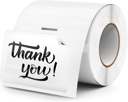 Transparent Thermal Labels 3 Ã 2 Inch Self Adhesive Printer Clear Stickers Vinyl Waterproof Roll Decals Rectangle Name Tag for Address Design DIY Logo Business 300 PCS