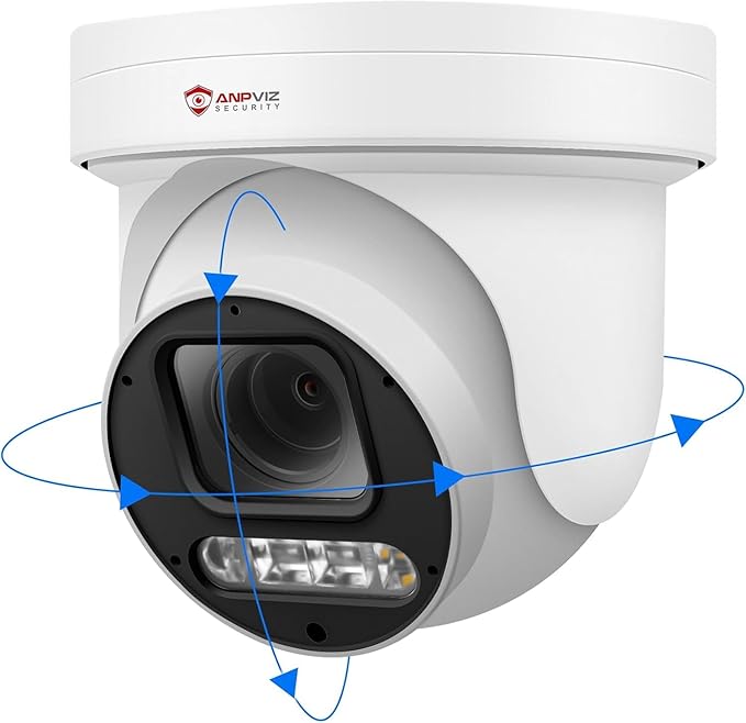 Anpviz 4K 8MP PoE PTZ Camera Outdoor, 5X Optical Zoom 2.7~13.5mm Lens, Pan 280° Tilt 90° IP Security Camera Human Vehicle Detection, Spotlight&Sound Alarm, 2 Way Talk, SD Card Slot, IP66 (U Series)