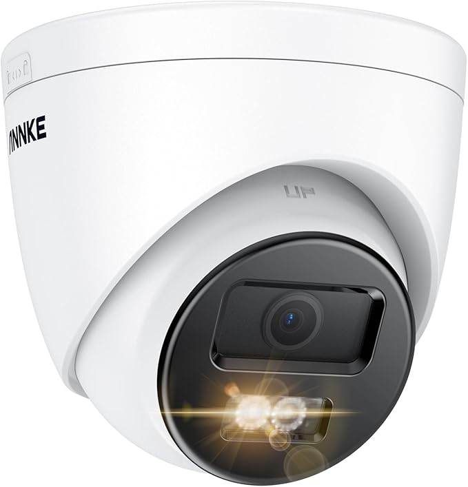 ANNKE 4K PoE Security Camera, Outdoor Turret Surveillance Wired Cameras for Home Security, AI Human/Vehicle Detection, Smart Dual Light, Color Night Vision, 120 dB WDR, 4mm Lens, Built-in Mic