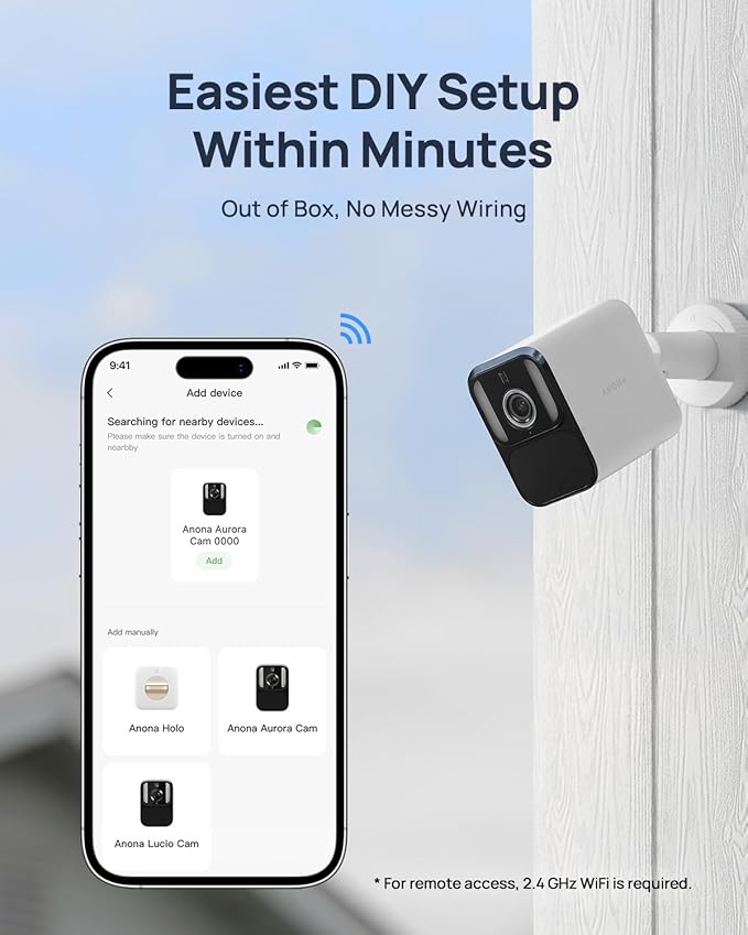 Anona Lucio 2.5K Security Camera Outdoor Battery Wireless with Solar Powered, Color Night Vision & 138° FOV, Multi-Object Detection, No Hub Needed, Two-Way Audio, IP67, 4 Pack