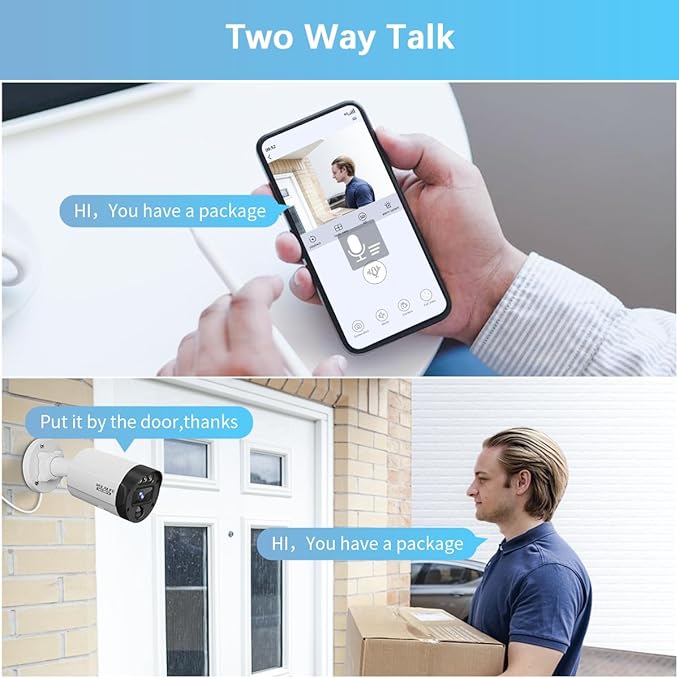 【130° Ultra Wide-Angle & 2-Way Audio】 4K Outdoor Wired Security Camera System, Wired Home Security Camera System, Home Video Surveillance System