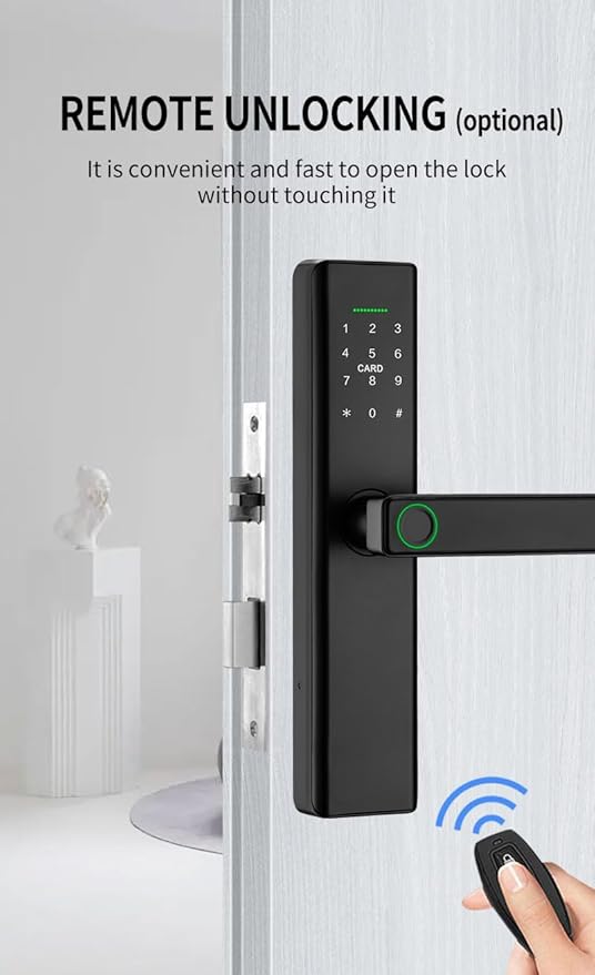 Smart Lock Fingerprint Door Lock with Touch Screen Password Electronic Locks, Tuya APP Remote Control Smart Door Lock (P12 with TUYA APP)
