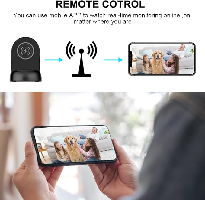 Dome Security Camera, 2.4/5GHz Smart Indoor Baby/Pet Monitoring Cam with Wirless Charger, Motion Detection, Phone APP, Rotate Lens 250°Viewing Angle for Home Security