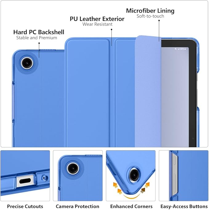 MoKo Case for Galaxy Tab A9+/A9 Plus 11 inch 2023, Slim Stand Protective Smart Cover with Hard PC Translucent Back Shell for Tab A9 Plus Tablet (SM-X210/X216/X218), Auto Wake/Sleep, Periwinkle