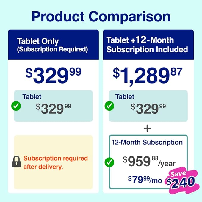 Dedicated Learning Tablet | Personalized Independent Study, 12-Month Subscription Included, Access All K–5 Lessons Math & ELA | No Browser, Games or Ads | 10.1” Display, Pen & Cover(Green)
