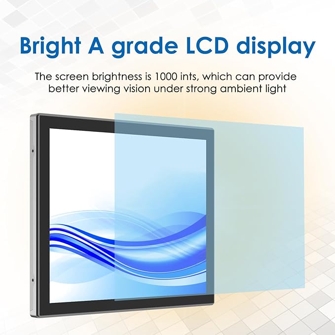 GreenTouch 15 Inch Industrial Open-Frame Touchscreen LCD Monitor - Capacitive PCAP -1024x768-5:4-Black-1000 Nits High Brightness