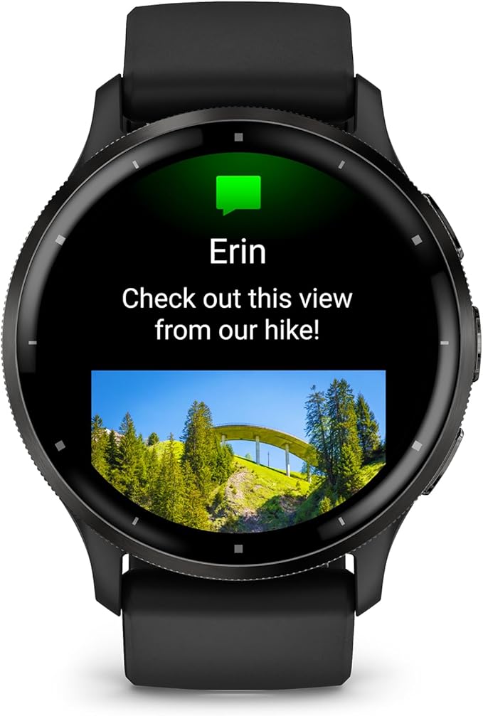 Garmin Venu 3 Running GPS Smartwatch with AMOLED Display, Advanced Health, Fitness Features, Up to 14 Day Battery Life with Signature Power Bundle | Slate with Black Silicone Band