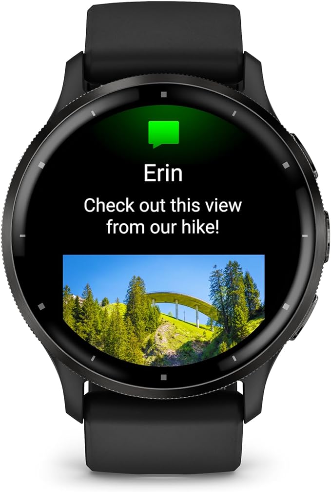 Garmin Venu 3 Running GPS Smartwatch with AMOLED Display, Advanced Health, Fitness Features, Up to 14 Day Battery Life with Signature Series Modern Power Stand | Slate with Black Silicone Band