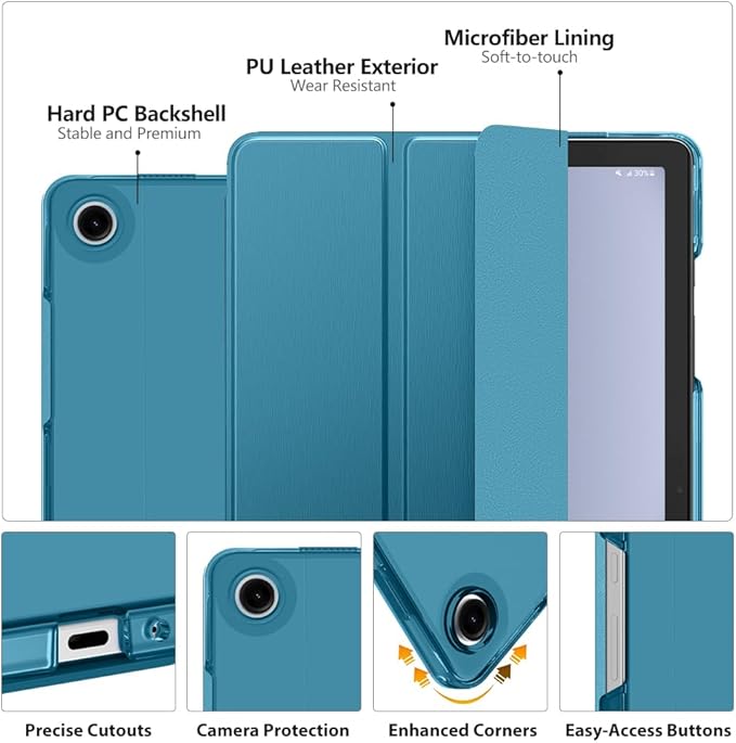 MoKo Case for Galaxy Tab A9+/A9 Plus 11 inch 2023, Slim Stand Protective Smart Cover with Hard PC Translucent Back Shell for Tab A9 Plus Tablet (SM-X210/X216/X218), Auto Wake/Sleep, French Blue