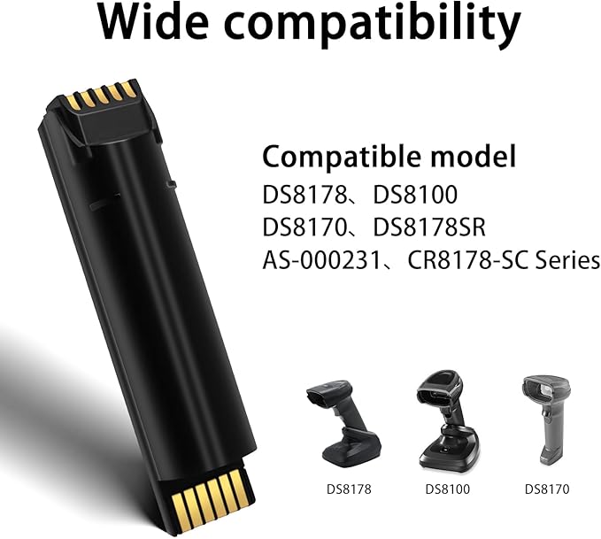 5-Pack 82-176890-01 for Zebra DS8178 Scanner Battery:DS8100 DS8178 DS8170 Series Barcode Scanner,2500mAh,Li-ion, Replacement Battery.