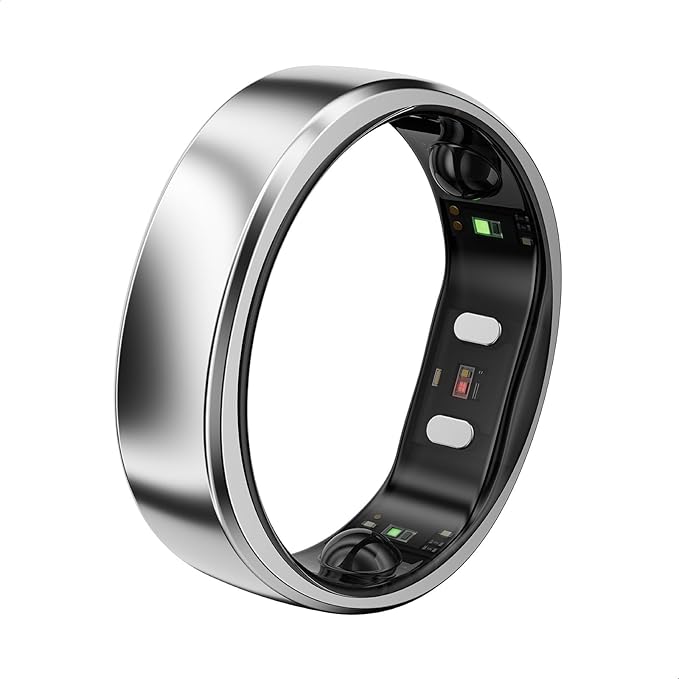 RingConn Gen 2 Air, Ultra-Thin AI Smart Ring, 10-Day Battery Life, Fitness/Sleep/Stress/HR Tracker for Women&Men, No App Fee for Standard Features, iOS & Android Compatible (Size 14, Galaxy Sliver)