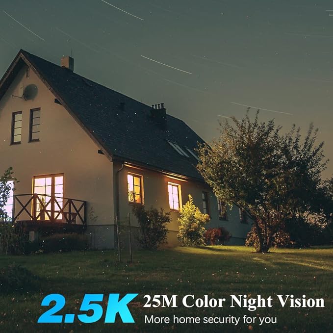 Ctronics 2.5K 4MP Security Camera Wireless Outdoor, WiFi Solar Security Camera Battery Powered, 360° PTZ, Color Night Vision 2560 * 1440P, PIR Human Detection, 2-Way Audio, IP66