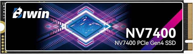 BIWIN Black Opal NV7400 4TB SSD Gen4x4, Read Speed up to 7450MB/s, NVMe M.2 2280 PCIe 4.0 Internal PC Solid State Drive for Laptop/Desktop/PS5