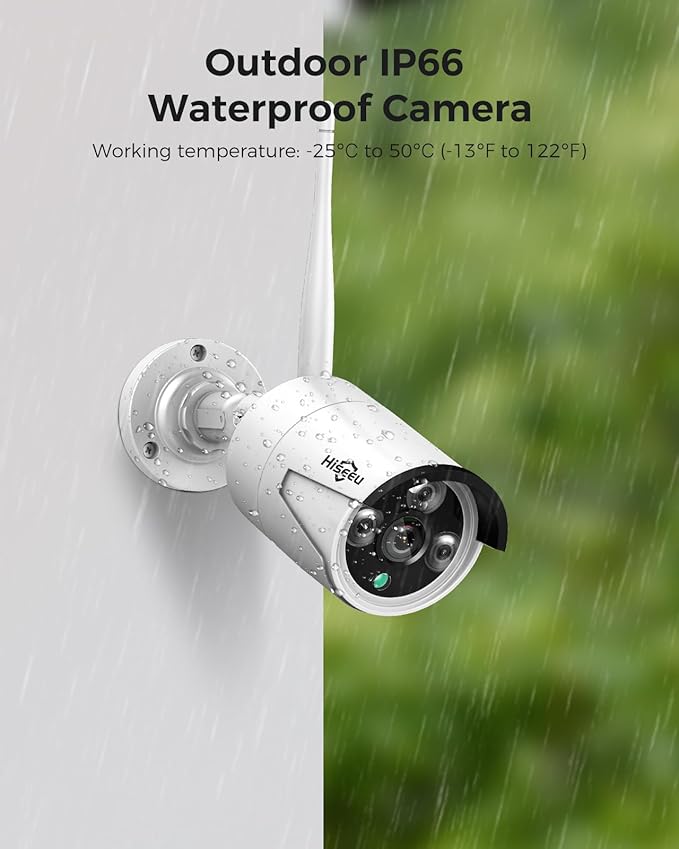 Hiseeu 4K 8MP Security Camera, 24/7 Recording, Corded Plug-in Powered, 2.4G/5G Wireless WiFi Camera, Free Cloud Storage, Color Night Vision, Two Way Audio, Waterproof