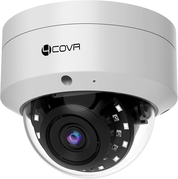 4COVR 5MP PoE Security Camera, Outdoor Vandal Wired Surveillance Dome IP Camera with Mic, IK10 Vandal-Proof IP67, Smart Human/Vehicle Detection, 100ft HD Night Vision, 2.8mm Lens, LY54AX5MA(NOT PTZ)